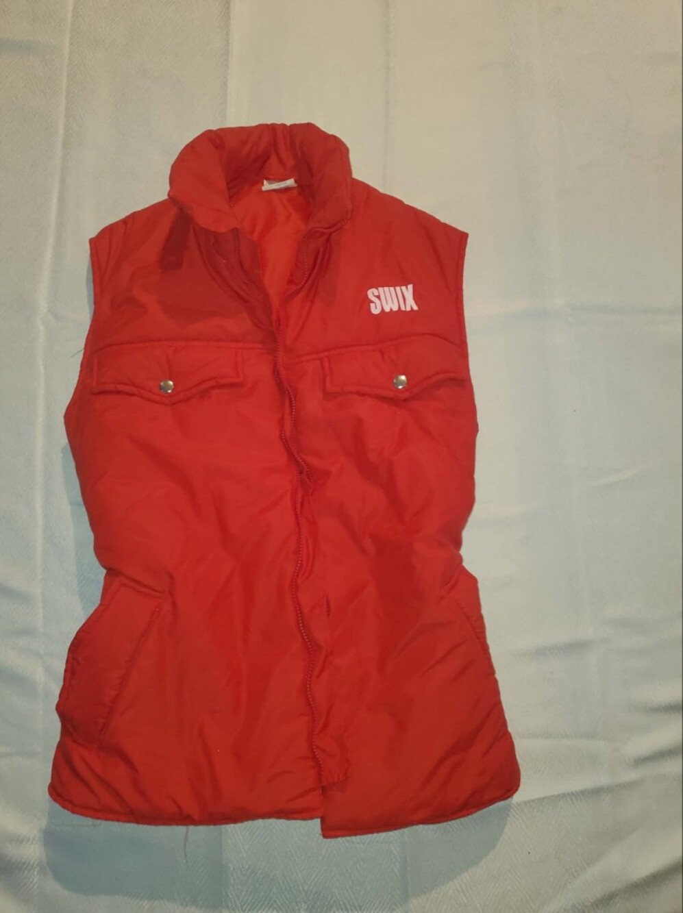 Vintage Swix Red Puffer Vest with Back Logo